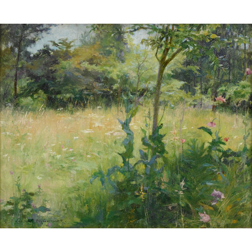 HENRI ALPHONSE LOUIS LAURENT-DESROUSSEAUX : Blumenwiese an der Waldlichtung (DOBIASCHOFSKY AUKTIONEN AG)