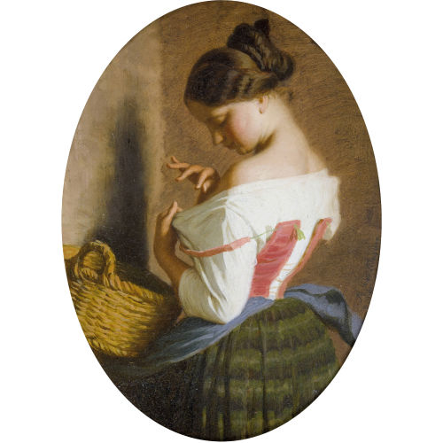 JACQUES ALFRED VAN MUYDEN : Junge B�uerin mit Flechtkorb (DOBIASCHOFSKY AUKTIONEN AG)