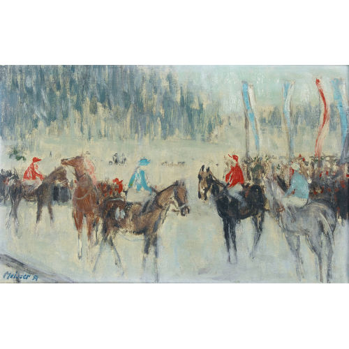 LEONHARD MEISSER : 'Vor dem Rennen II, Arosa' (DOBIASCHOFSKY AUKTIONEN AG)