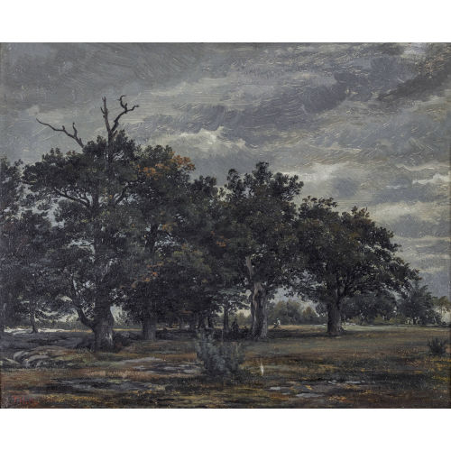 TH�ODORE ROUSSEAU : Waldlandschaft mit K�nstler beim Zeichnen (DOBIASCHOFSKY AUKTIONEN AG)