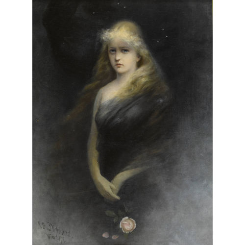 KARL WILHELM DIEFENBACH : Junge Frau mit Rose / Allegorie der verlorenen Liebe (DOBIASCHOFSKY AUKTIONEN AG)