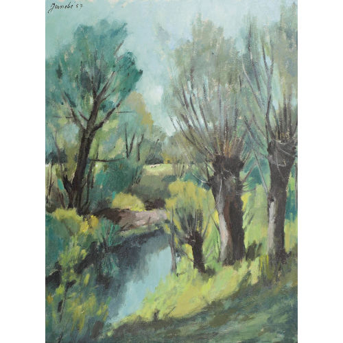 JEANNE) JANEB� (EIGTL. BARRAUD-PELLET : Sommerliche Bachpartie mit Weiden (DOBIASCHOFSKY AUKTIONEN AG)