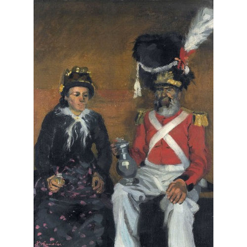 KARL ANNELER : Walliser Trachtenfrau und Herrgottsgrenadier (DOBIASCHOFSKY AUKTIONEN AG)