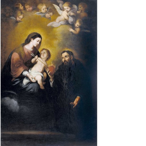 BARTOLOM� ESTEBAN MURILLO : Der Heilige Augustinus mit Maria und Kind (DOBIASCHOFSKY AUKTIONEN AG)