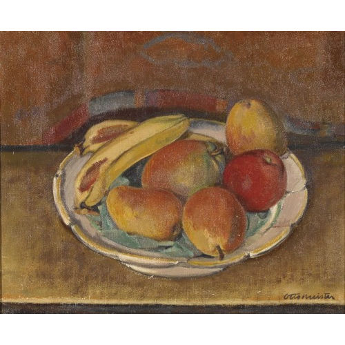 OTTO MEISTER : Bananen, �pfel und Birnen auf einem Teller (DOBIASCHOFSKY AUKTIONEN AG)