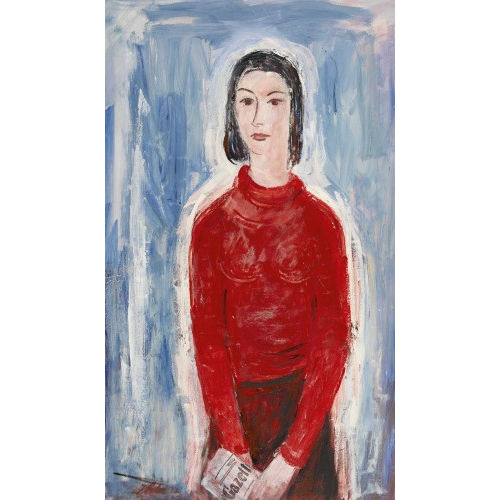 JULES FEHR : 'Dame in Rot' (DOBIASCHOFSKY AUKTIONEN AG)