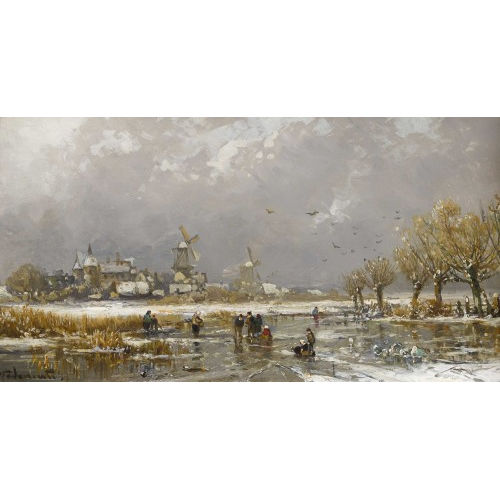 ADOLF STADEMANN : Winterliches Eisvergn�gen (DOBIASCHOFSKY AUKTIONEN AG)