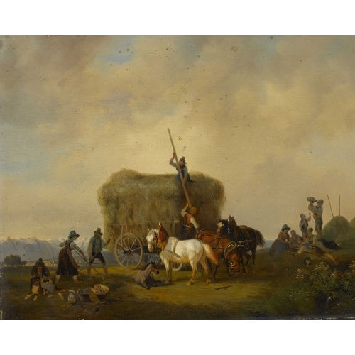AUGUST FRANZ SCHELVER : Die Heuernte (DOBIASCHOFSKY AUKTIONEN AG)