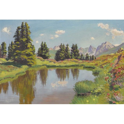 WALDEMAR THEOPHIL FINK : Bergsee bei Arosa (DOBIASCHOFSKY AUKTIONEN AG)
