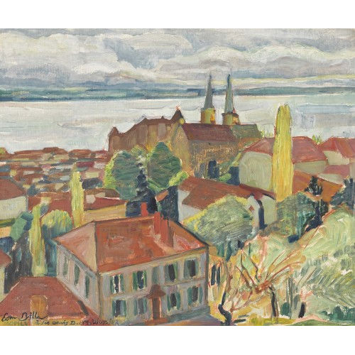 EDMOND BILLE : Vue sur Neuch�tel (DOBIASCHOFSKY AUKTIONEN AG)