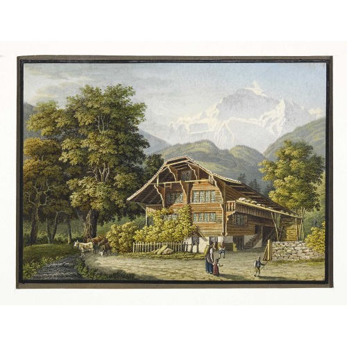 JOHANN PETER LAMY : 'Maison de paysan � Wilderswyl au Canton de Berne' (DOBIASCHOFSKY AUKTIONEN AG)