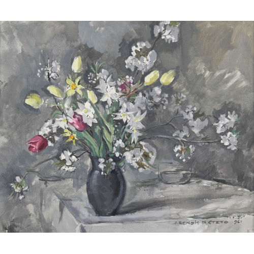 ALEXANDRE BENOIS DI STETTO : Stillleben mit Tulpen und Narzissen (DOBIASCHOFSKY AUKTIONEN AG)