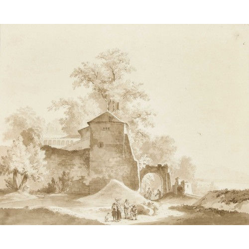 PIERRE-LOUIS DE LA (AUCH LARIVE-GODEFROY RIVE : Italienische Landschaft mit Landgut und Figurenstaffage (DOBIASCHOFSKY AUKTIONEN AG)