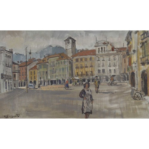 ANGELO GIORGETTI : Piazza Grande in Locarno (DOBIASCHOFSKY AUKTIONEN AG)