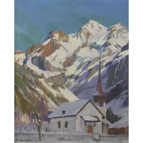 KARL ANNELER : 'Bl�mlisalp von Kandersteg aus' (DOBIASCHOFSKY AUKTIONEN AG)