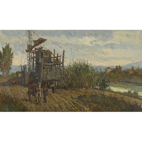 GIUSEPPE COMPARINI : Arbeiter am Fluss (DOBIASCHOFSKY AUKTIONEN AG)