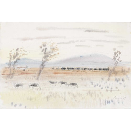LEONHARD MEISSER : Herde in weiter Landschaft (DOBIASCHOFSKY AUKTIONEN AG)