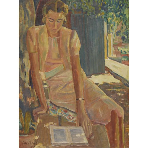 EDMOND BILLE : Lesende Frau auf der Veranda (DOBIASCHOFSKY AUKTIONEN AG)