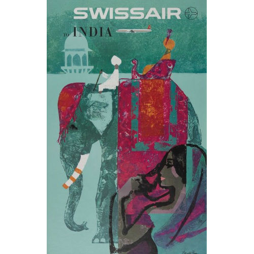 DONALD BRUN : 'Swissair to India' (DOBIASCHOFSKY AUKTIONEN AG)