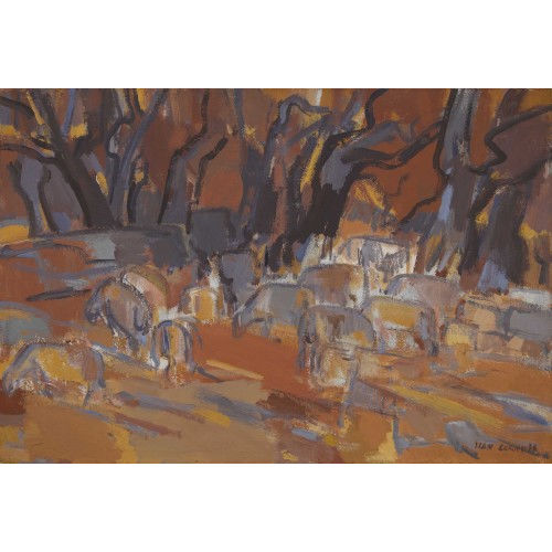 JEAN CORNU : Weidende Schafherde (DOBIASCHOFSKY AUKTIONEN AG)