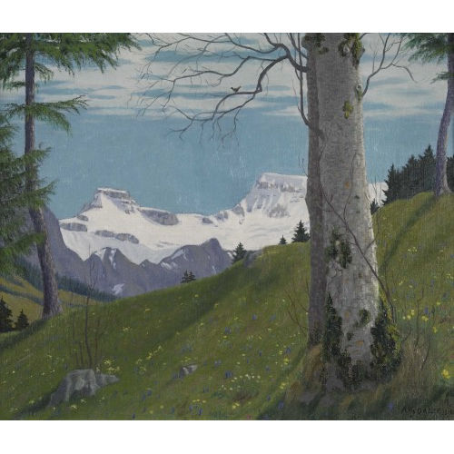 HANS ARNOLD DAEPP : Engstigenalp mit Steghorn und Wildstrubel (DOBIASCHOFSKY AUKTIONEN AG)