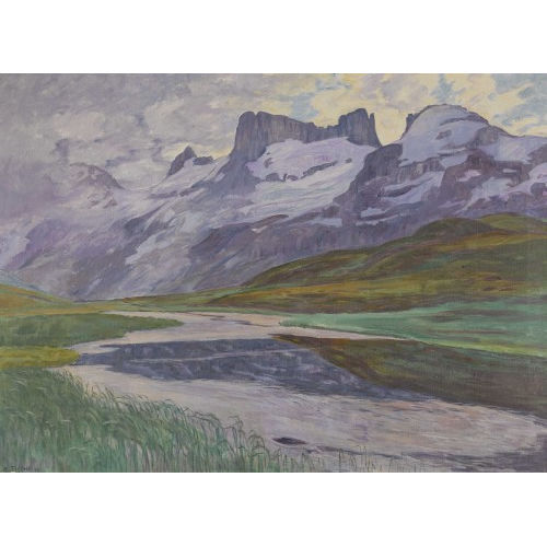 ADOLF TI�CHE : 'Melchseefrutt, Hochalp mit See' (DOBIASCHOFSKY AUKTIONEN AG)