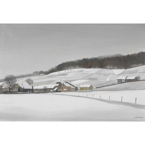 CLAUDE SAUTHIER : Verschneite Westschweizer Landschaft (DOBIASCHOFSKY AUKTIONEN AG)