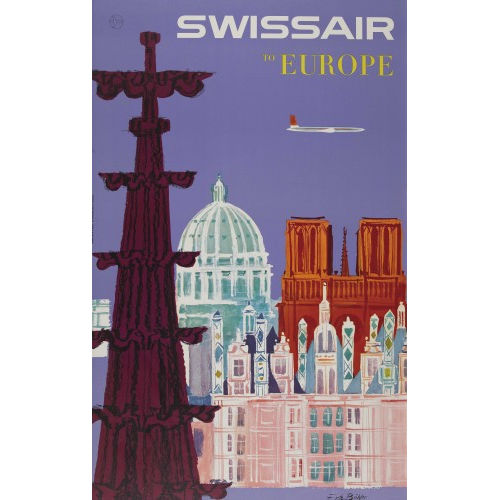 FRITZ B�HLER : 'Swissair to Europe' (DOBIASCHOFSKY AUKTIONEN AG)