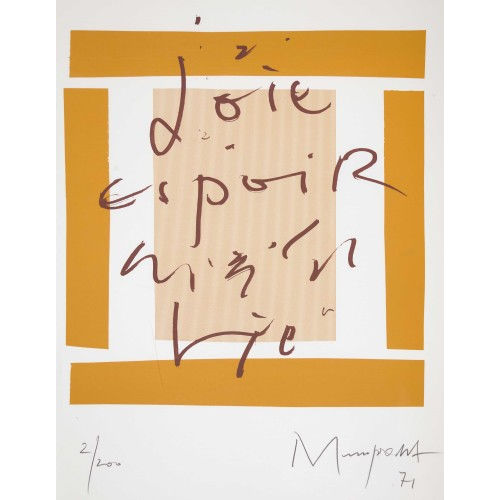 RUDOLF MUMPRECHT : 'joie espoir ... vie' (DOBIASCHOFSKY AUKTIONEN AG)