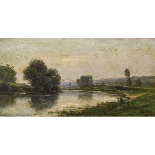 CHARLES FRAN�OIS DAUBIGNY : Flusslandschaft (DOBIASCHOFSKY AUKTIONEN AG)
