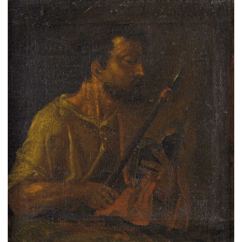 COSMAS DAMIAN ASAM : Portr�t eines Heiligen mit Speer und Buch (DOBIASCHOFSKY AUKTIONEN AG)