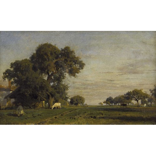 KARL GIRARDET : Baumlandschaft mit weidenden K�hen (DOBIASCHOFSKY AUKTIONEN AG)