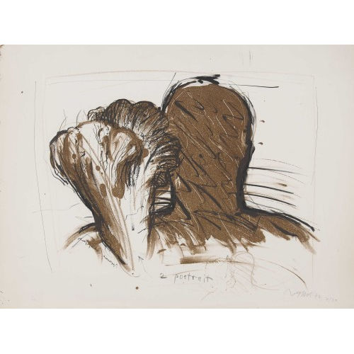 ROLF ISELI : '2 portrait, homme champignon' (DOBIASCHOFSKY AUKTIONEN AG)