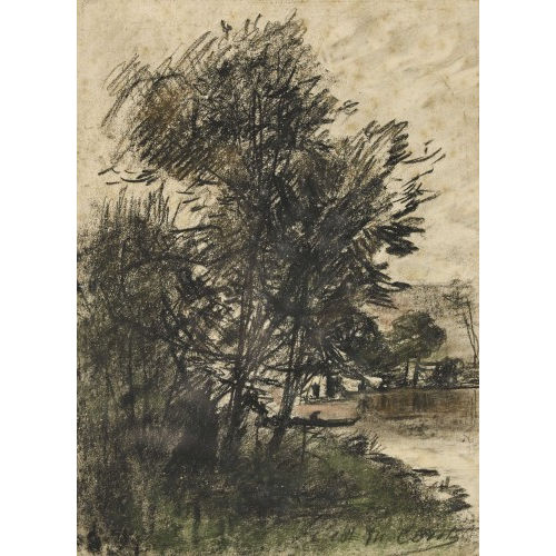 JEAN-BAPTISTE CAMILLE COROT : Bord de rivi�re (DOBIASCHOFSKY AUKTIONEN AG)