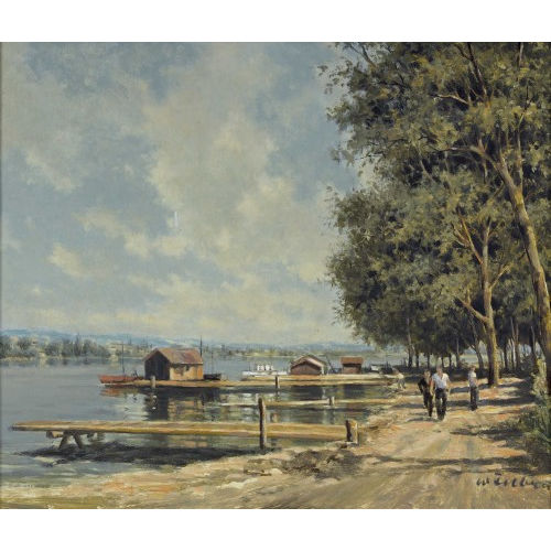 WALTER) FELBRA (EIGTL. FELLER-BRAND : Sommerliche Uferpartie (DOBIASCHOFSKY AUKTIONEN AG)