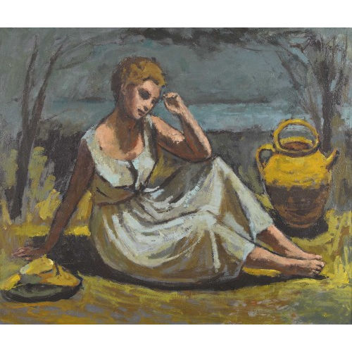 JEANNE) JANEB� (EIGTL. BARRAUD-PELLET : Rastende Dame mit Henkelkrug (DOBIASCHOFSKY AUKTIONEN AG)
