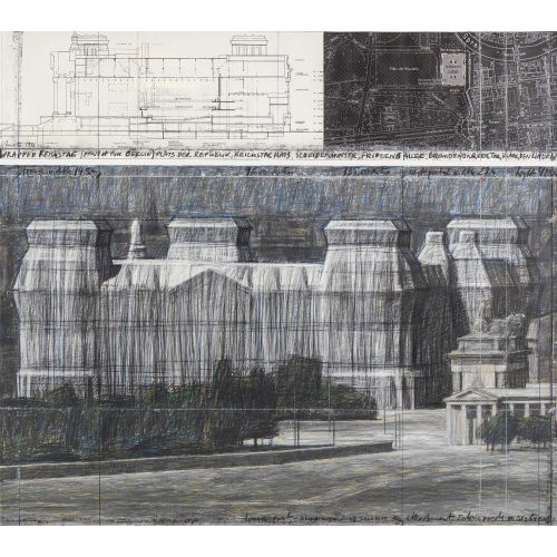 CHRISTO UND JEANNE-CLAUDE) CHRISTO & JEANNE-CLAUDE (JAVACHEFF : 'Wrapped Reichstag (Project for Berlin)' (DOBIASCHOFSKY AUKTIONEN AG)