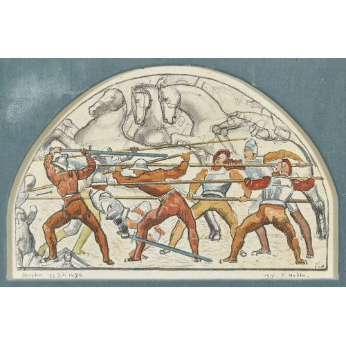 FERDINAND HODLER : 'Schlacht von Murten 22. Juli 1476' (DOBIASCHOFSKY AUKTIONEN AG)