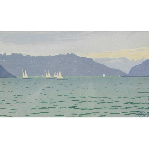 PLINIO COLOMBI : Vierwaldst�ttersee mit Segelbooten (DOBIASCHOFSKY AUKTIONEN AG)