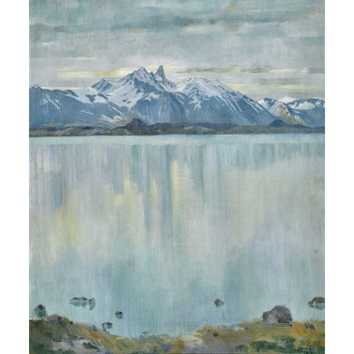 MARCUS JACOBI : Thunersee mit Stockhorn (DOBIASCHOFSKY AUKTIONEN AG)