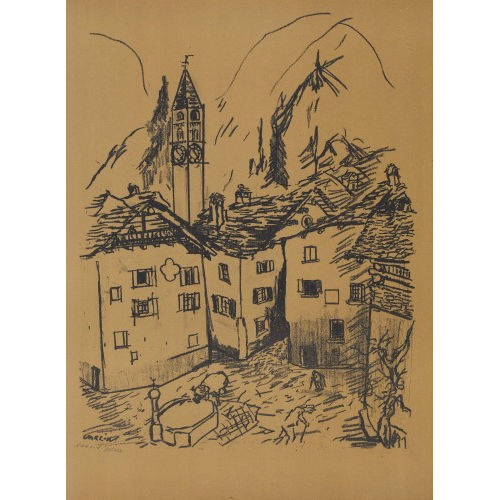 WILLY) VARLIN (EIGTL. GUGGENHEIM : Dorfkern von Bondo im Engadin (DOBIASCHOFSKY AUKTIONEN AG)