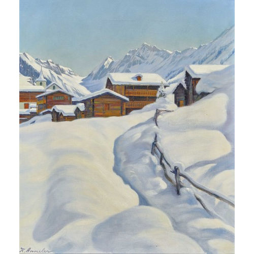KARL ANNELER : 'Am Weg nach Blatten (L�tschental)' (DOBIASCHOFSKY AUKTIONEN AG)