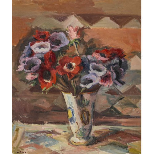 ABRAM ADOLPHE MILICH : Anemonen in Vase (DOBIASCHOFSKY AUKTIONEN AG)
