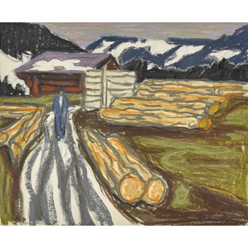 FRED STAUFFER : Expressive Landschaft mit Spazierg�nger (DOBIASCHOFSKY AUKTIONEN AG)