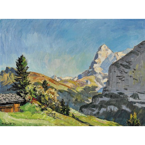 HANS BANDI : Berner Oberland mit Eiger (DOBIASCHOFSKY AUKTIONEN AG)