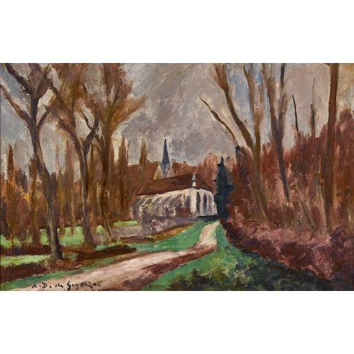 ANDR� ALBERT MARIE DUNOYER DE SEGONZAC : 'L′�glise de Villiers' (DOBIASCHOFSKY AUKTIONEN AG)