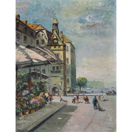 LOUIS-AM�D�E BAUDIT : 'Le march� aux fleurs du Molard' (DOBIASCHOFSKY AUKTIONEN AG)