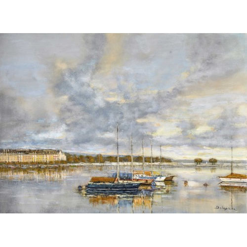 ROGER DELAPIERRE : 'Vue de la Rade des Eaux-Vives' (DOBIASCHOFSKY AUKTIONEN AG)