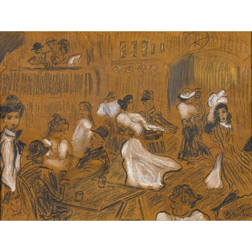 TH�OPHILE-ALEXANDRE STEINLEN : Tanzende Gesellschaft im Caf� (DOBIASCHOFSKY AUKTIONEN AG)