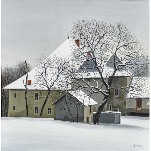 CLAUDE SAUTHIER : Winterlandschaft mit Geh�ft in den Savoyen (DOBIASCHOFSKY AUKTIONEN AG)
